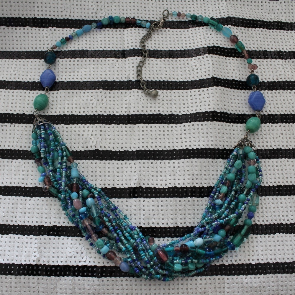 Aqua Beaded Necklace